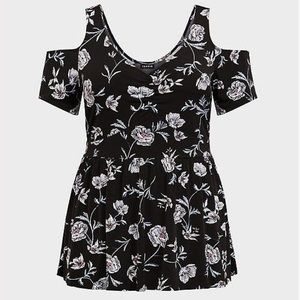 Torrid floral cold shoulder top